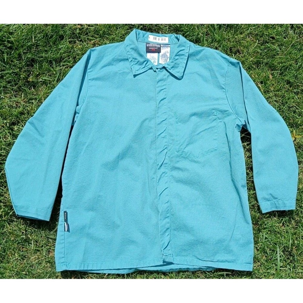 SteelGuard Essentials Snap Front Work Shirt 1XLR Teal Utility Workwear Gorpcore